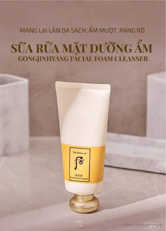 [Sữa rửa mặt] Whoo vàng Facial Foam Cleanser bổ sung độ ẩm.