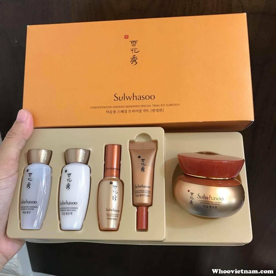 Set Kem nhân sâm trị nhăn chống lão hoá Sulwhasoo Concentrated Ginseng Renewing Special Trial Kit.