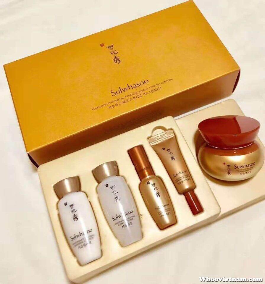 Set Kem nhân sâm trị nhăn chống lão hoá Sulwhasoo Concentrated Ginseng Renewing Special Trial Kit.