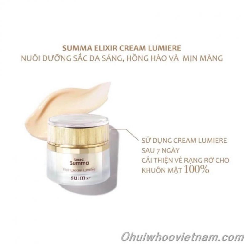 Kem tái tạo dưỡng trắng da Sum37 LoseSumma Elixir Cream Lumiere 