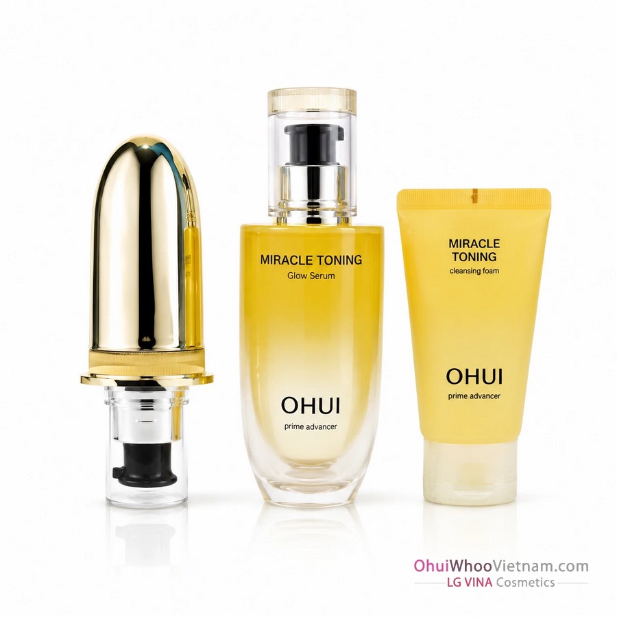Tinh chất chống lão hoá Ohui Miracle Toning Glow Serum Special Set (50ml + 50ml)