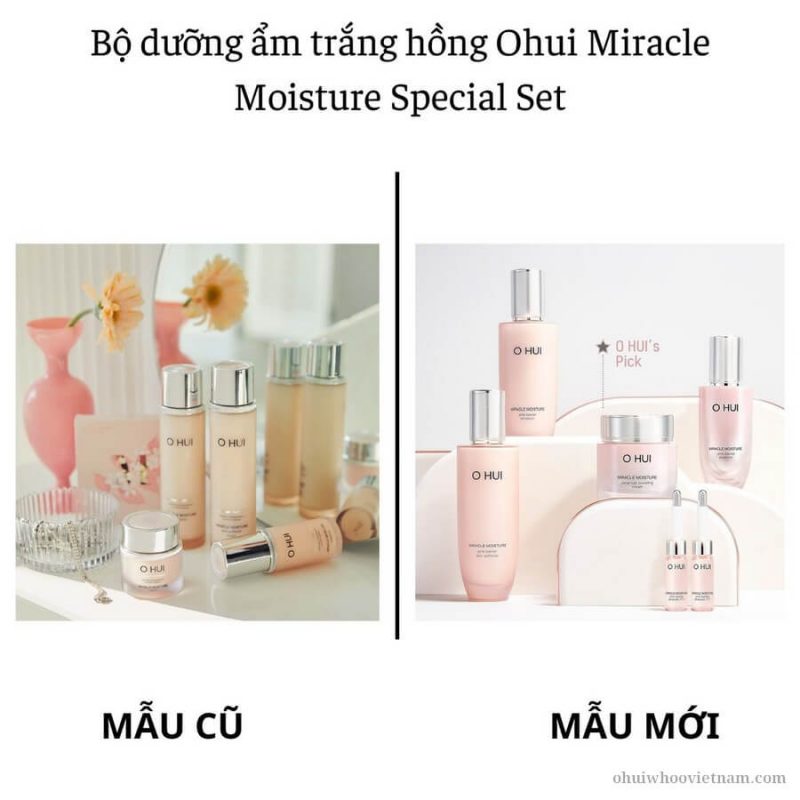 Bộ Dưỡng Da Dưỡng ẩm OHUI Miracle Moisture Pink Barrier