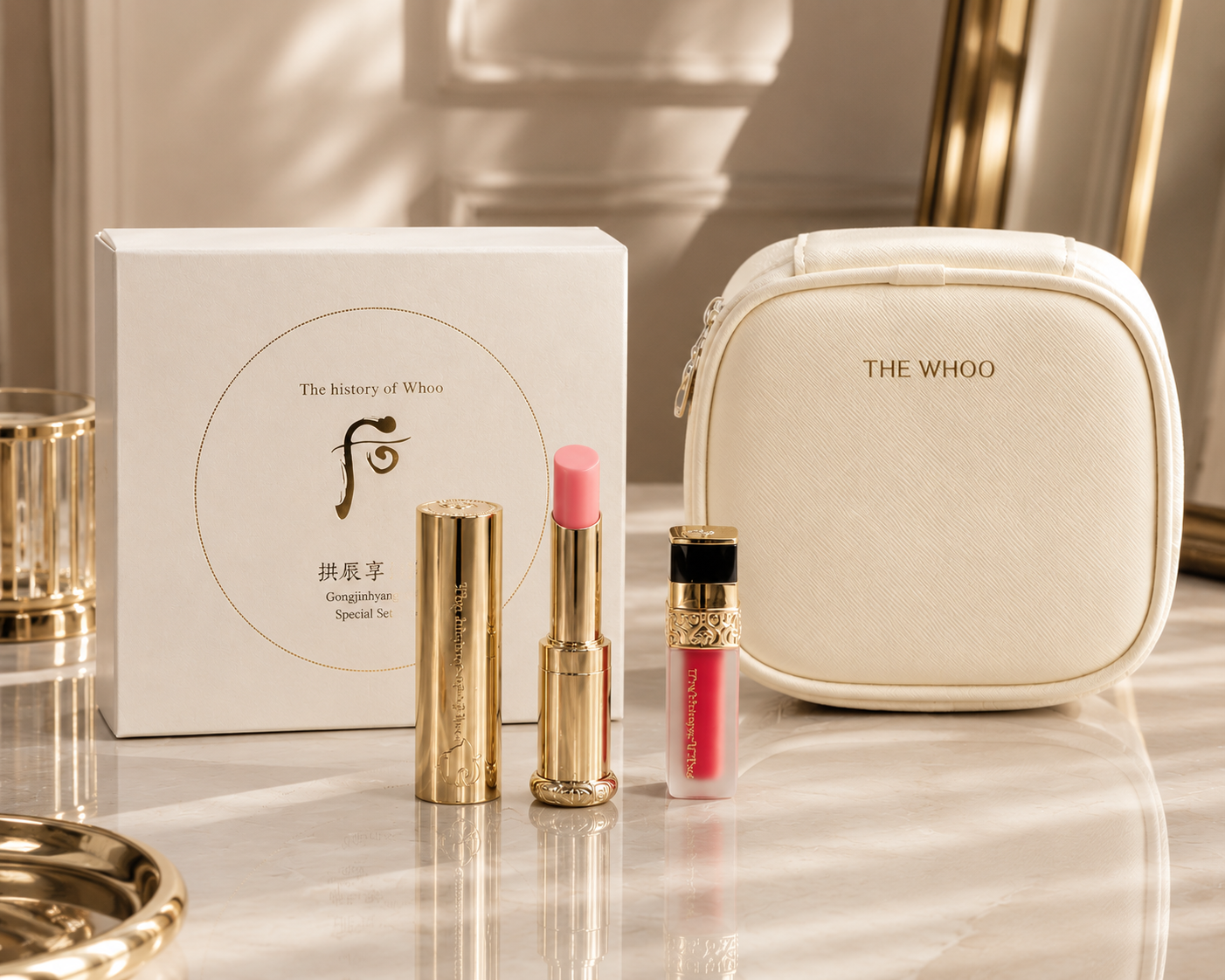 Bộ Son Dưỡng Whoo Glow Lip Balm Màu Pink SPF 10