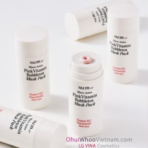 Mặt Nạ Sủi Bọt Hồng Su:m37 Bright Pink Mask – Làm Sạch Sâu, Sáng Da, Dưỡng Ẩm Hoàn Hảo