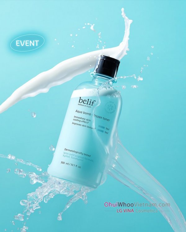 NƯỚC CÂN BẰNG LÀM DỊU VÀ THU NHỎ LỖ CHÂN LÔNG BELIF FROZEN TONER (300ML)