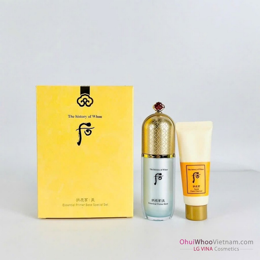 Set Kem Lót Whoo Essential Primer Base dành cho da dầu Giúp Làn Trắng Da